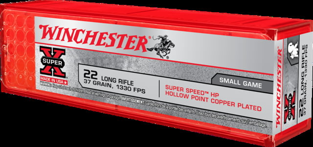 Winchester Super-X RIMFIRE .22 Long Rifle 37 grain Copper Plated Hollow Point Rimfire Ammo 100 Rounds - Winchester