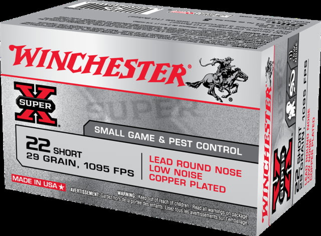 chester Super-X RIMFIRE .22 Short 29 Grain Copper Plated Lead Round Nose Rimfire 50 Rounds Ammo