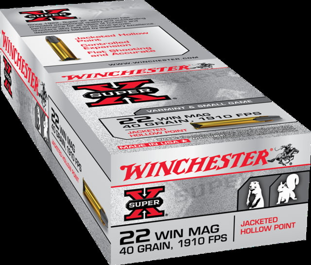 chester Super-X RIMFIRE .22 Winchester Magnum Rimfire 40 Grain Jacketed Hollow Point Rimfire 50 Rounds Ammo