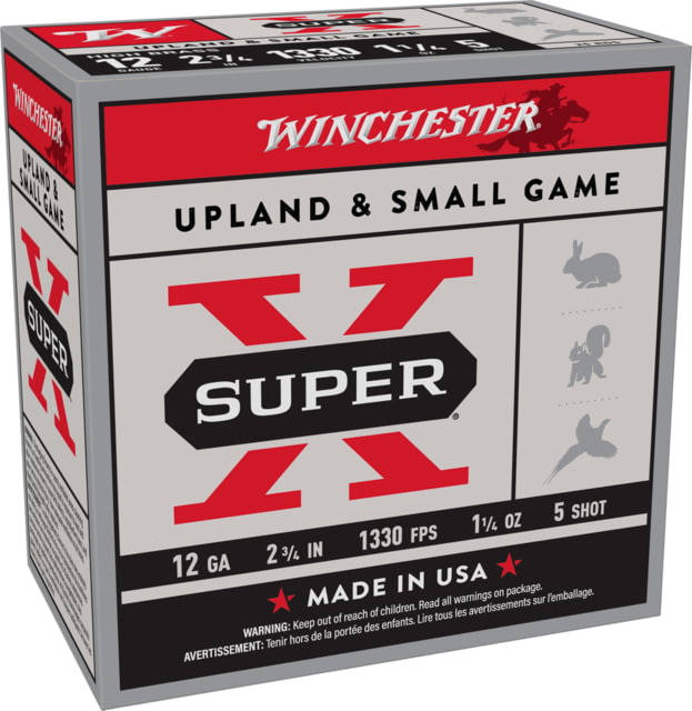 Winchester Super-X Shotshell 12 Gauge 1 1/4 oz 2 3/4 in Size 5 Centerfire Shotgun Ammo 25