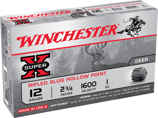 chester Super-X Shotshell 12 Gauge 2 3/4 In Centerfire Shotgun Slugs 15 Rounds X12RS15VP Ammo