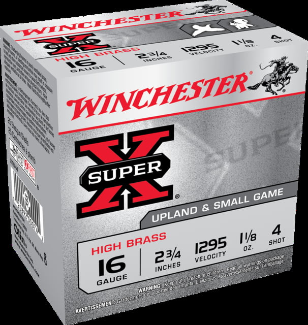 chester Super-X Shotshell 16 Gauge 1.12oz 2.75in Size 4 Centerfire Shotgun Buckshot 25 Rounds Ammo