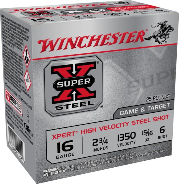 chester Super-X Shotshell 16 Gauge 15/16 Oz 2.75 Centerfire Shotgun 25 Round WE16GT6 Ammo