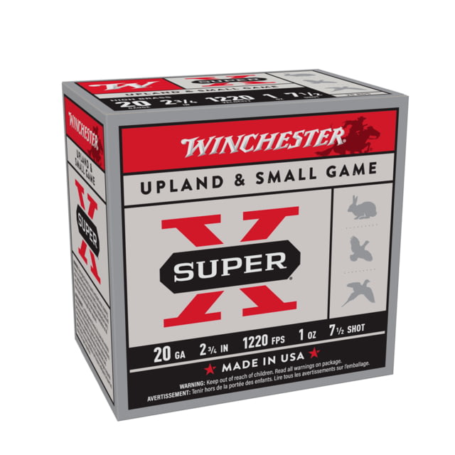 chester Super-X Shotshell 20 Gauge 1 Oz 2.75in Centerfire Shotgun 25 Rounds Ammo