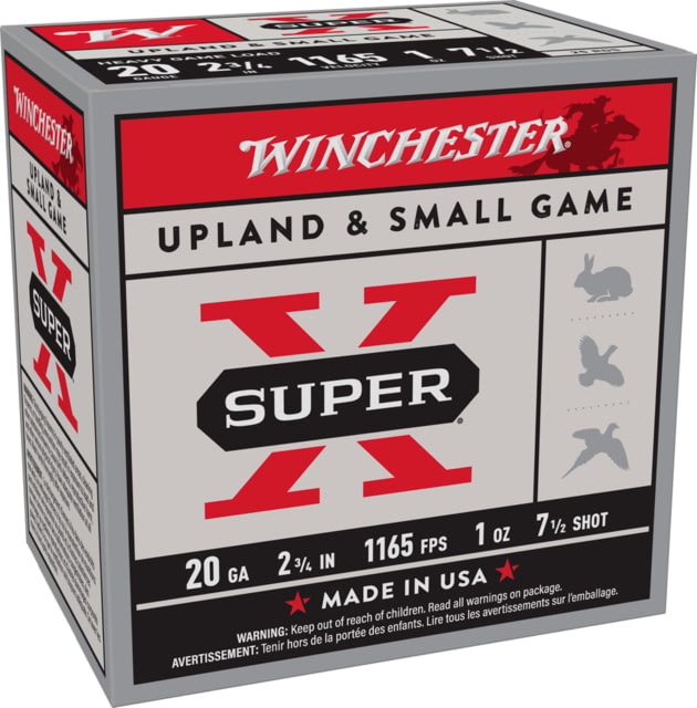 chester Super-X Shotshell 20 Gauge 1 Oz 2.75in Centerfire Shotgun 25 Rounds Ammo