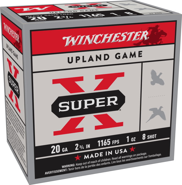 chester Super-X Shotshell 20 Gauge 1 Oz 2.75in Centerfire Shotgun 25 Rounds Ammo