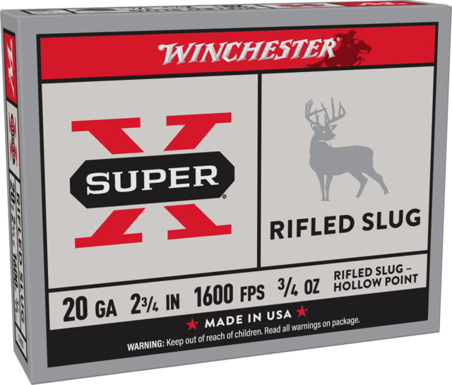 chester Super-X Shotshell 20 Gauge 3/4 Oz 2.75in Centerfire Shotgun Slug 5 Rounds Ammo