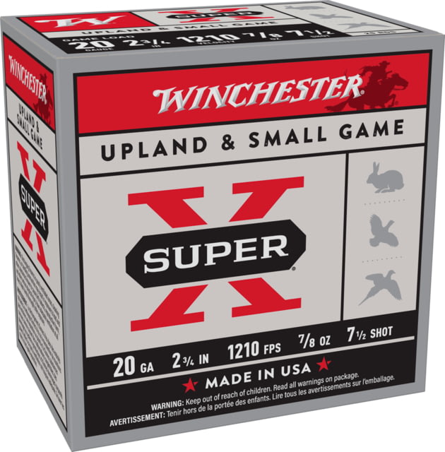 chester Super-X Shotshell 20 Gauge 7/8 Oz 2.75in Centerfire Shotgun 25 Rounds Ammo