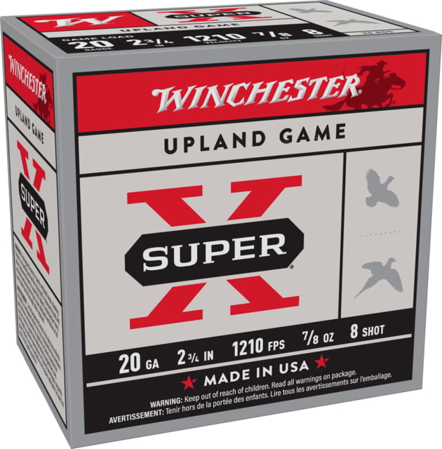 chester Super-X Shotshell 20 Gauge 7/8 Oz 2.75in Centerfire Shotgun 25 Rounds Ammo