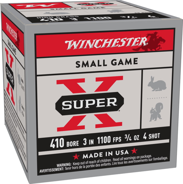 Winchester Super-X Shotshell 410 Bore 3/4 oz 3in Centerfire Shotgun Ammo 25 Rounds - Winchester