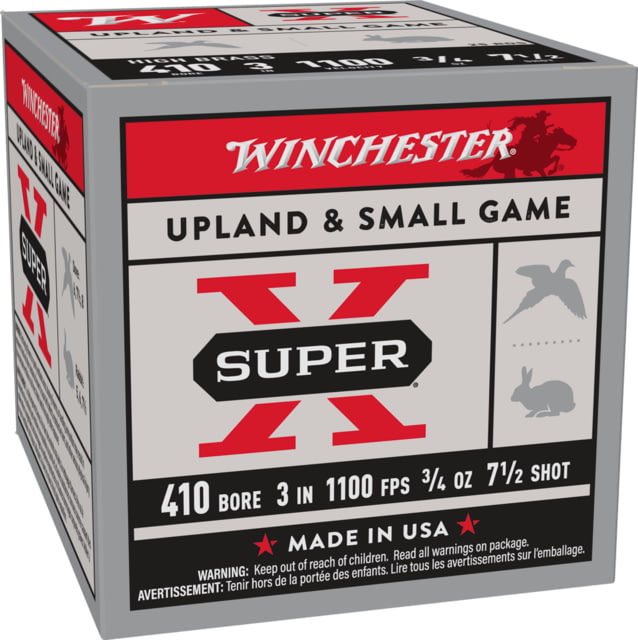 Winchester Super-X Shotshell 410 Bore 3/4 oz 3in Centerfire Shotgun Ammo 25 Rounds