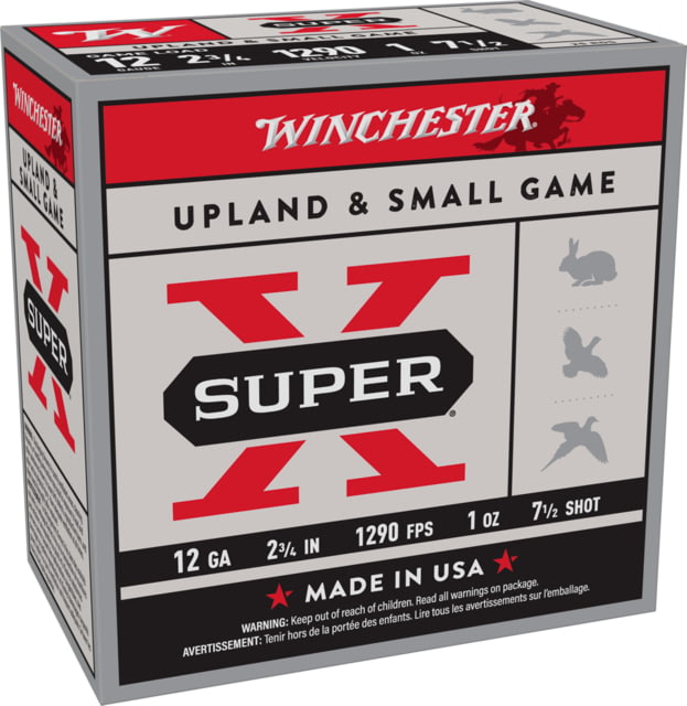chester Super-X Upland 12 Gauge 1oz 2.75in Size 7.5 Centerfire Shotgun 25 Rounds Ammo