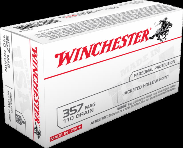 chester USA Handgun .357 Magnum 110 Grain Jacketed Hollow Point Centerfire Pistol 50 Rounds Ammo
