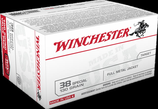 chester USA Handgun .38 Special 130 Grain Full Metal Jacket Centerfire Pistol 100 Rounds Ammo