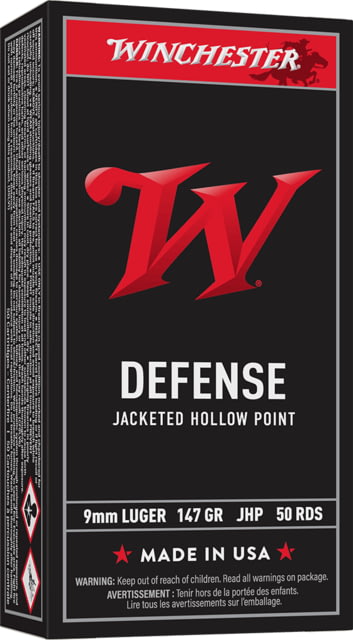 Winchester 9mm Luger 147gr JHP Ammo - 50 Rounds