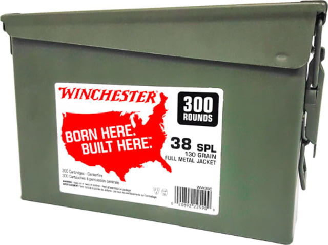 chester USA Handgun .38 Special 130 Grain Full Metal Jacket Centerfire Pistol 300 Rounds Ammo