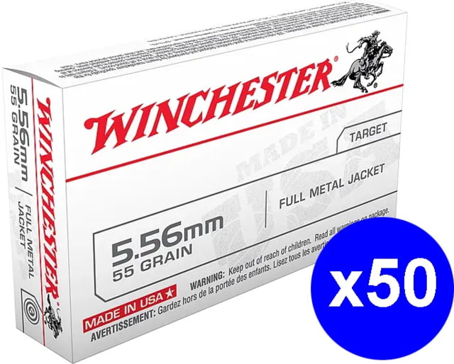 chester USA RIFLE 5.56x45mm NATO 55 Grain Full Metal Jacket Brass Centerfire Rifle 1000 Rounds Ammo