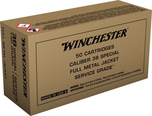 chester USA Handgun SERVICE GRADE .38 Special 130 Grain Full Metal Jacket Centerfire Pistol 50 Rounds Ammo