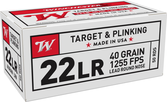 chester USA White Box 22 Long Rifle 40 Grain Lead Round Nose Rimfire 50 Rounds Ammo