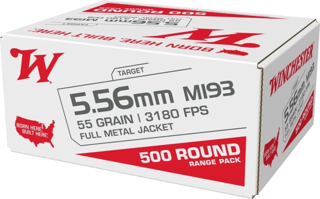 chester USA White Box 5.56mm 55 Grain Full Metal Jacket Brass Rifle 500 Rounds Ammo
