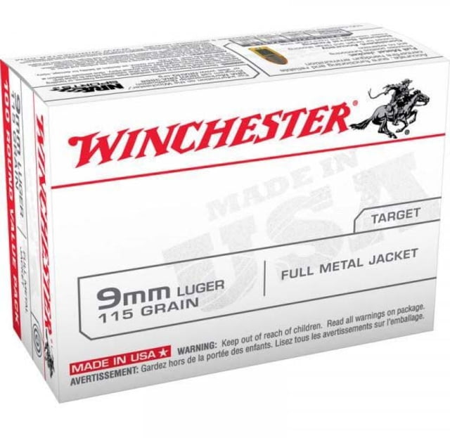 chester USA White Box 9mm Luger 115 Grain Full Metal Jacket Brass Pistol 500 Rounds Ammo