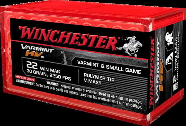chester Varmint HV .22 Winchester Magnum Rimfire 30 Grain Polymer Tip Rimfire 50 Rounds Ammo