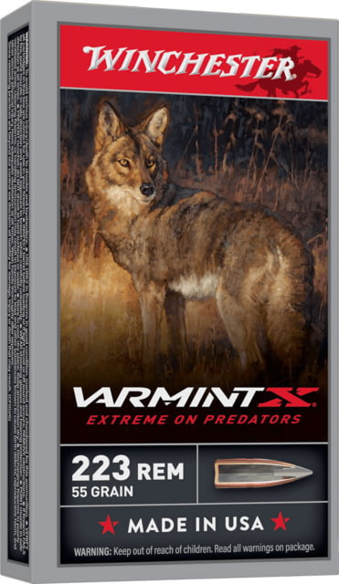 Winchester Varmint X .223Rem 55 Grain Brass Case Centerfire Rifle Ammo 20RD BOX - Winchester