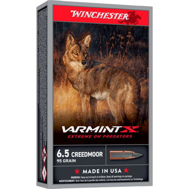 chester Varmint X 6.5mm Creedmoor 95 Grain Extreme Point Brass Cased Centerfire Rifle 20 Rounds Ammo
