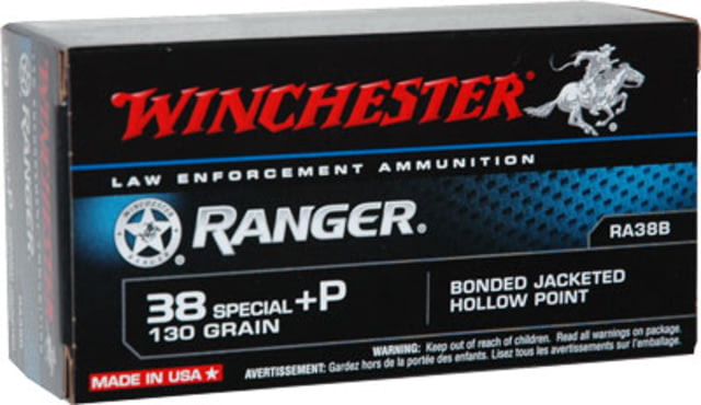 chester Ranger .38 Special P 130 Grain Bonded Jacketed Hollow Point 50 Rounds RA38B Ammo