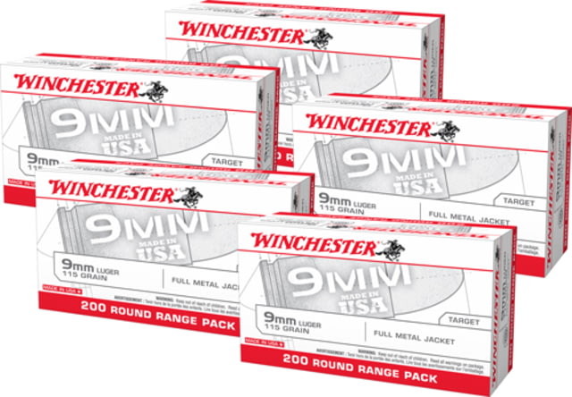 Winchester Win Ammo Usa 9 mm 1000rds/case 115gr. Fmj Packed In Trays - Winchester
