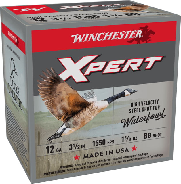 Winchester Xpert STL 12GA 3-1/2in 1-3/8oz Brass Case Shotgun Ammo 25B BOX