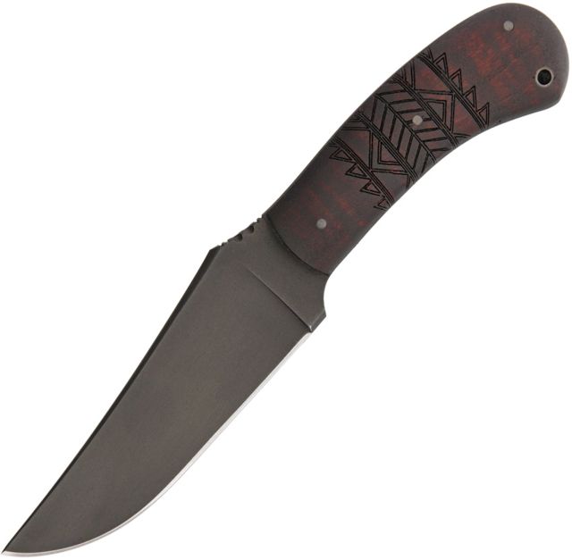 Winkler Belt Knife Maple Tribal Fixed Blade Knife 4.75in 80CRV2 Carbon Steel Standard Edge Clip Point Maple Wood Handle BELT KNIFE TRIBAL - Winkler