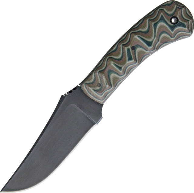 Winkler Blue Ridge Hunter Fixed Blade Knife 8in Overall 4in Black Oxide Coated 80Crv2 Carbon Steel Blade Camo Sculpted G10 Handle Sheath w/Kydex - Winkler