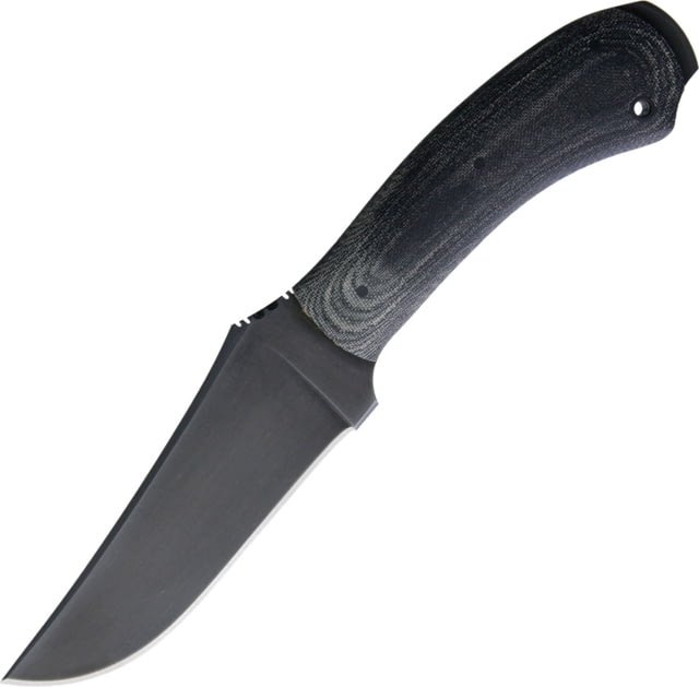 Winkler Crusher Belt Knife 9in Overall 4.5in Black Oxide Coated 80Crv2 Carbon Steel Blade Black Linen Micarta Handle Sheath With Kydex Lining Black - Winkler