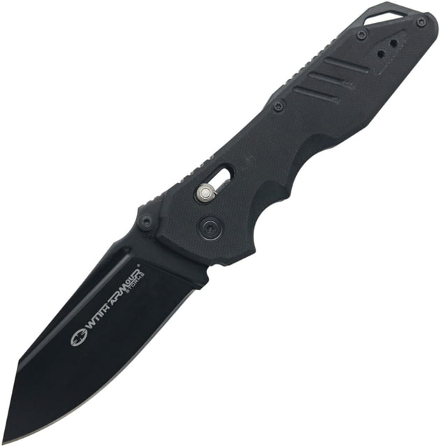 WithArmour Asopus Axis Lock Black Folding Knife 3.75" black finish 440C stainless blade Black G10 handle - Witharmour