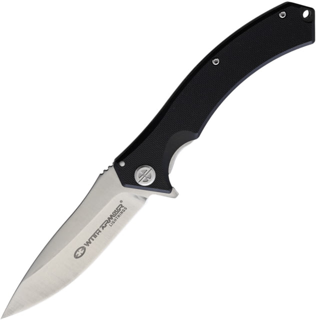 WithArmour Avalon Framelock Folding Knife 3.5" satin finish D2 tool steel blade Black G10 handle with stainless back handle - Witharmour