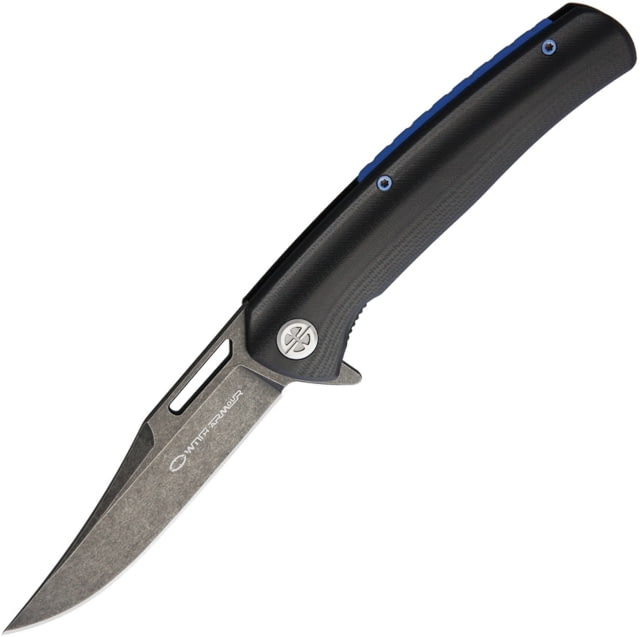 WithArmour Dro Linerlock Folding Knife 4.5in Closed 3.5in Black Stonewash D2 Tool Steel Blade Black G10 Handle Thumb Pull Pocket Clip - Witharmour