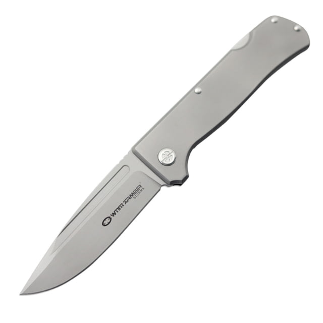 WithArmour Stones Lockback Folding Knife 4" stonewash finish D2 tool steel blade Titanium handle - Witharmour