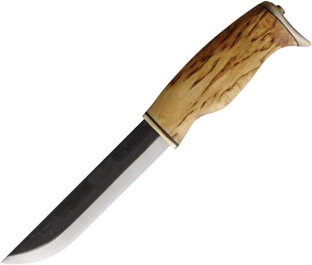 Wood Jewel Bearleuku Curly Birch Knife 10.5in Overall 5.75in Carbon Steel Blade Curly Birch Handle Leather Sheath - Wood Jewel