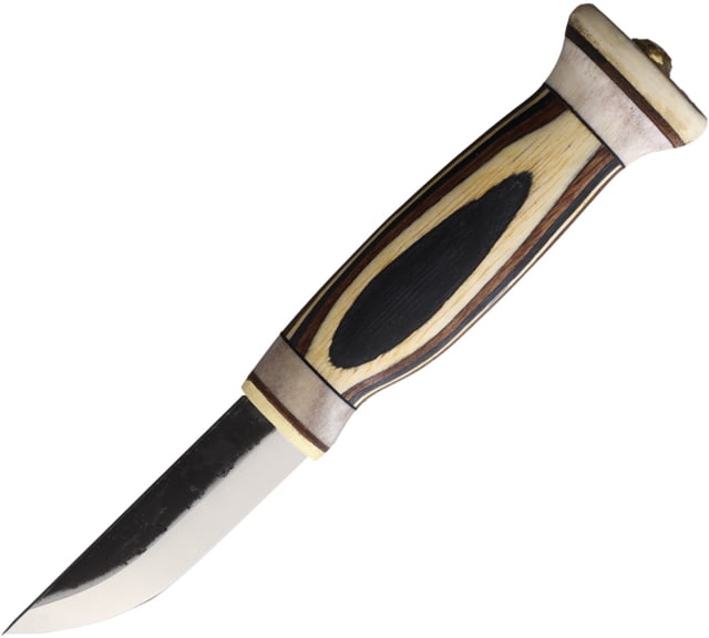 Wood Jewel 7.5in Zebra Fixed Blade Knife 7.5in Overall 3in Carbon Steel Blade Zebra Wood Handle Leather Sheath - Wood Jewel