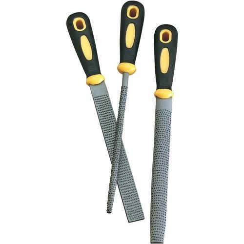 Woodstock 3 Pc. Wood Rasp Set with Rubber Handles 12 in. Overall Length
