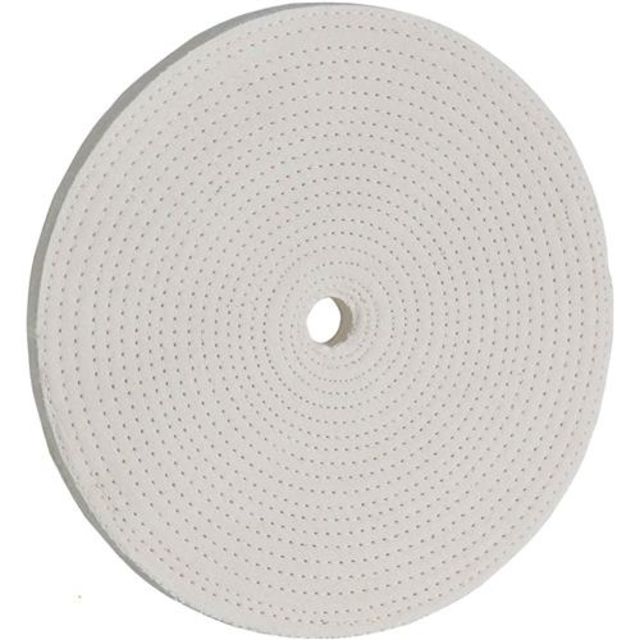 Woodstock Spiral Sewn Buffing Wheel 8in. Diameter x 40 Ply x 5/8in. Hole