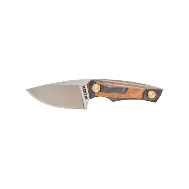 WOOX Bad Boy Fixed Blade Knife 2.75in D2 Steel Drop Point Tiger Wood Handle - Woox