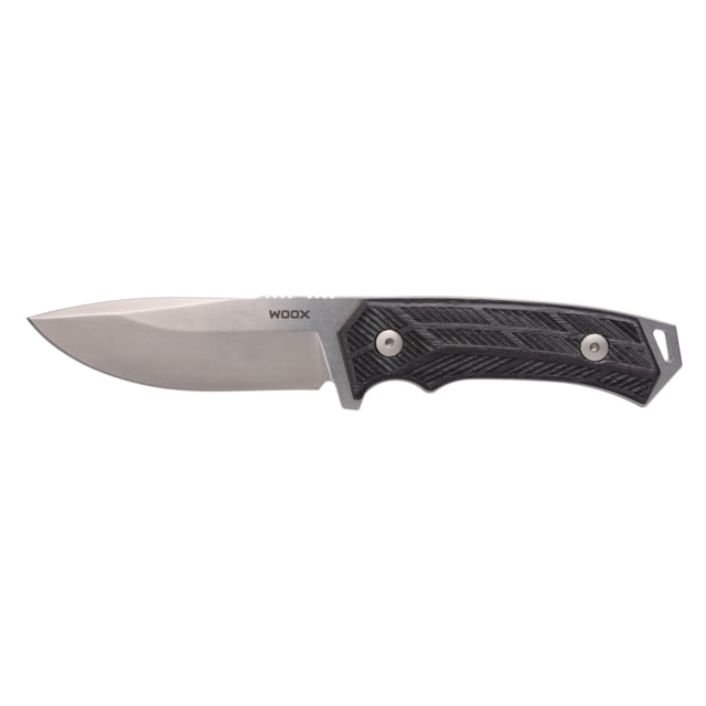 WOOX ROCK62 Fixed Blade Knife 4.25in Sleipner HRC 60-62 Checkered Total Black Handle