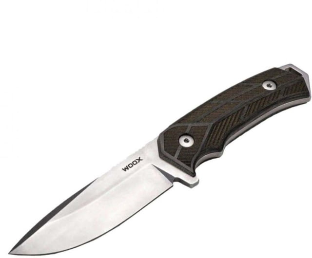 WOOX Rock 62 Fixed Blade Knife 4.25 in Drop Point Stonewashed Sleipner Steel Blade Plain German Micarta Handle - Woox