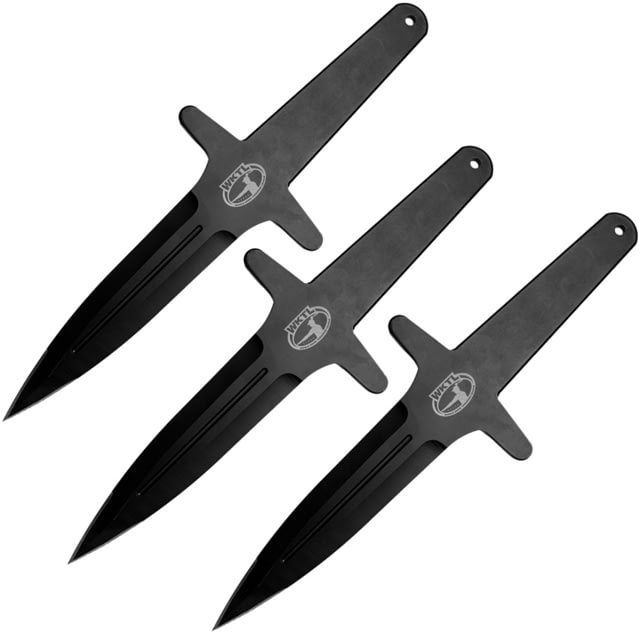World Knife Throwing League Merlin Throwing Knives 14.25in Overall 7in Black Finish 3Cr13 Stainless Blade Stainless Steel Handle