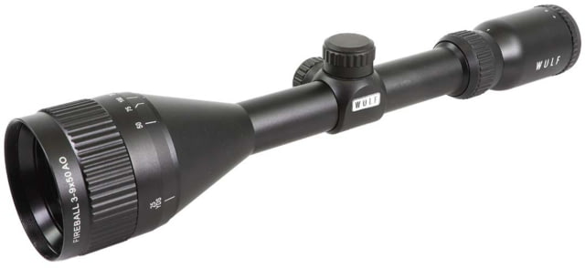 Wulf Optics Fireball 3-9x50mm Rifle Scope 1 in Tube Second Focal Plane AO Illuminated Half Mildot Reticle w/ Rings Black - Wulf Optics
