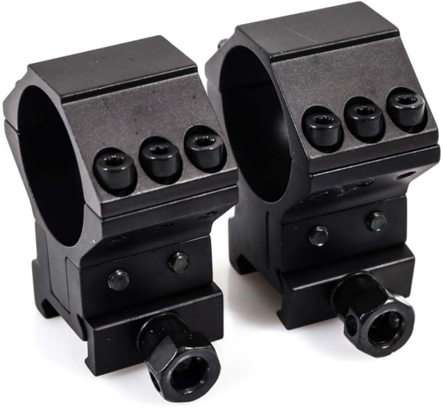 Wulf Optics WULF 40 MOA Adjustable 2 Piece Rifle Scope Rings 6 Screw Picatinny Black 30mm - Wulf Optics