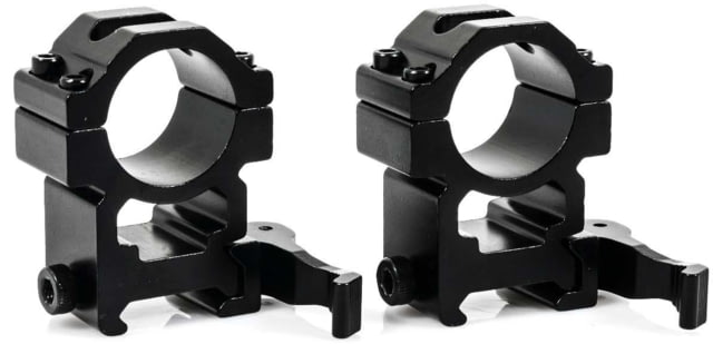 Wulf Optics Wulf Rings w/ Quick Release Lever High Black 1'' - Wulf Optics