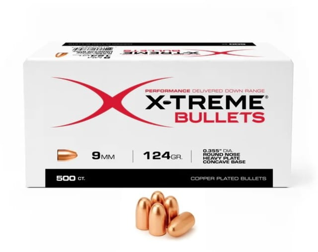 X-Treme Bullets 9mm Caliber Pistol Bullets 124 Grain PN HPCB 500 Bullets - X-Treme Bullets